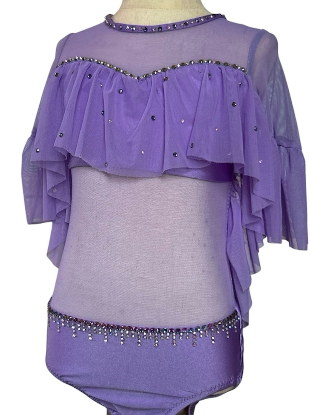Custom Lilac Lyrical Ruffle Sleeve Dance Costume